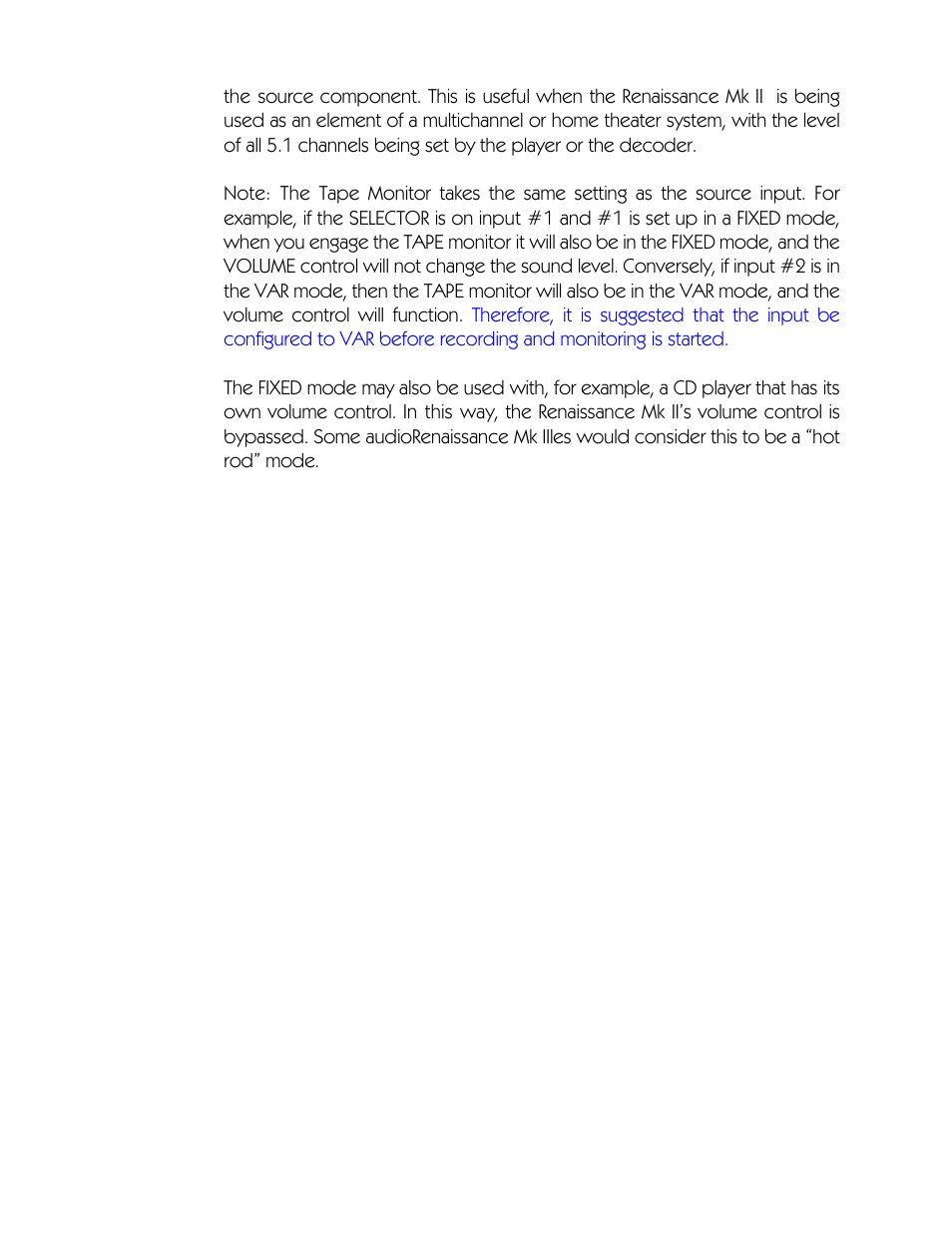 VAC Renaissance Mk II Preamplifier User Manual | Page 9 / 14