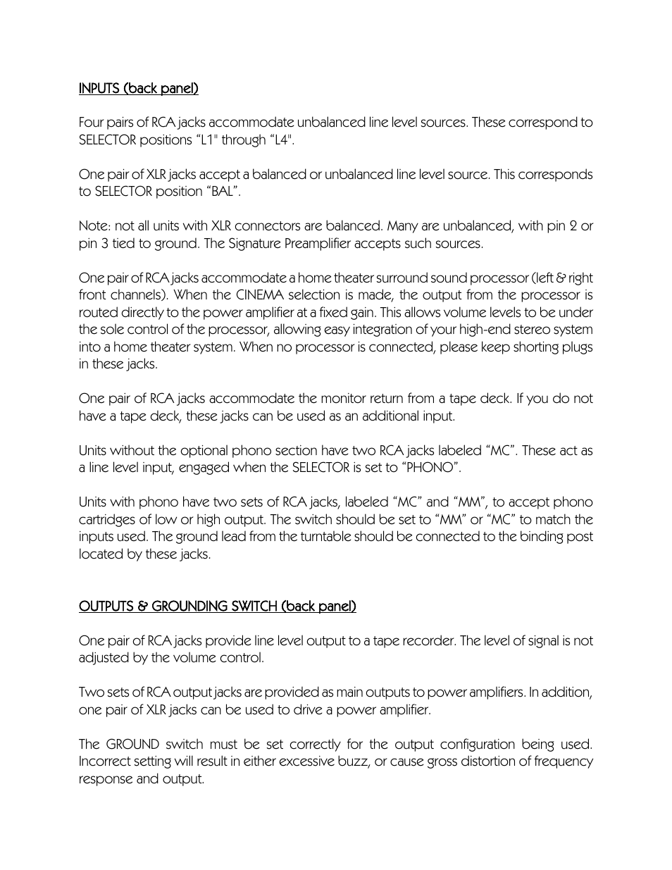 VAC Signature Preamplifier Mk I User Manual | Page 5 / 11