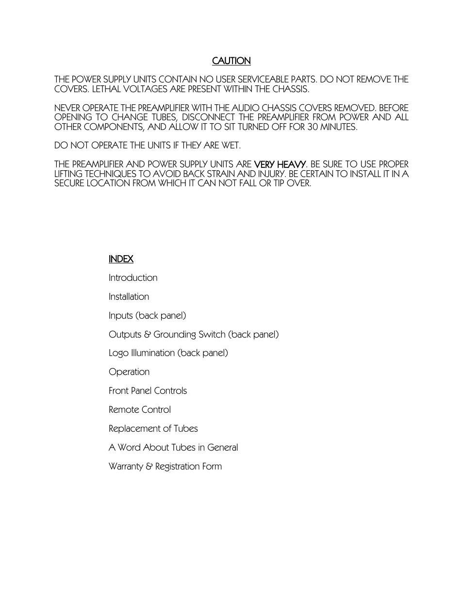 VAC Signature Preamplifier Mk II User Manual | Page 2 / 12