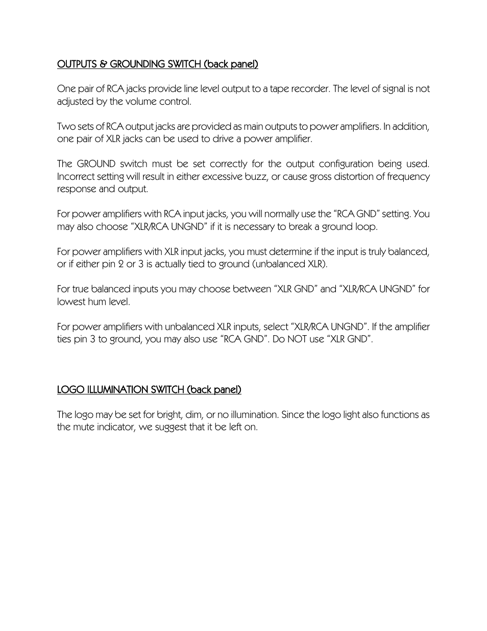 VAC Signature Preamplifier Mk II User Manual | Page 6 / 12