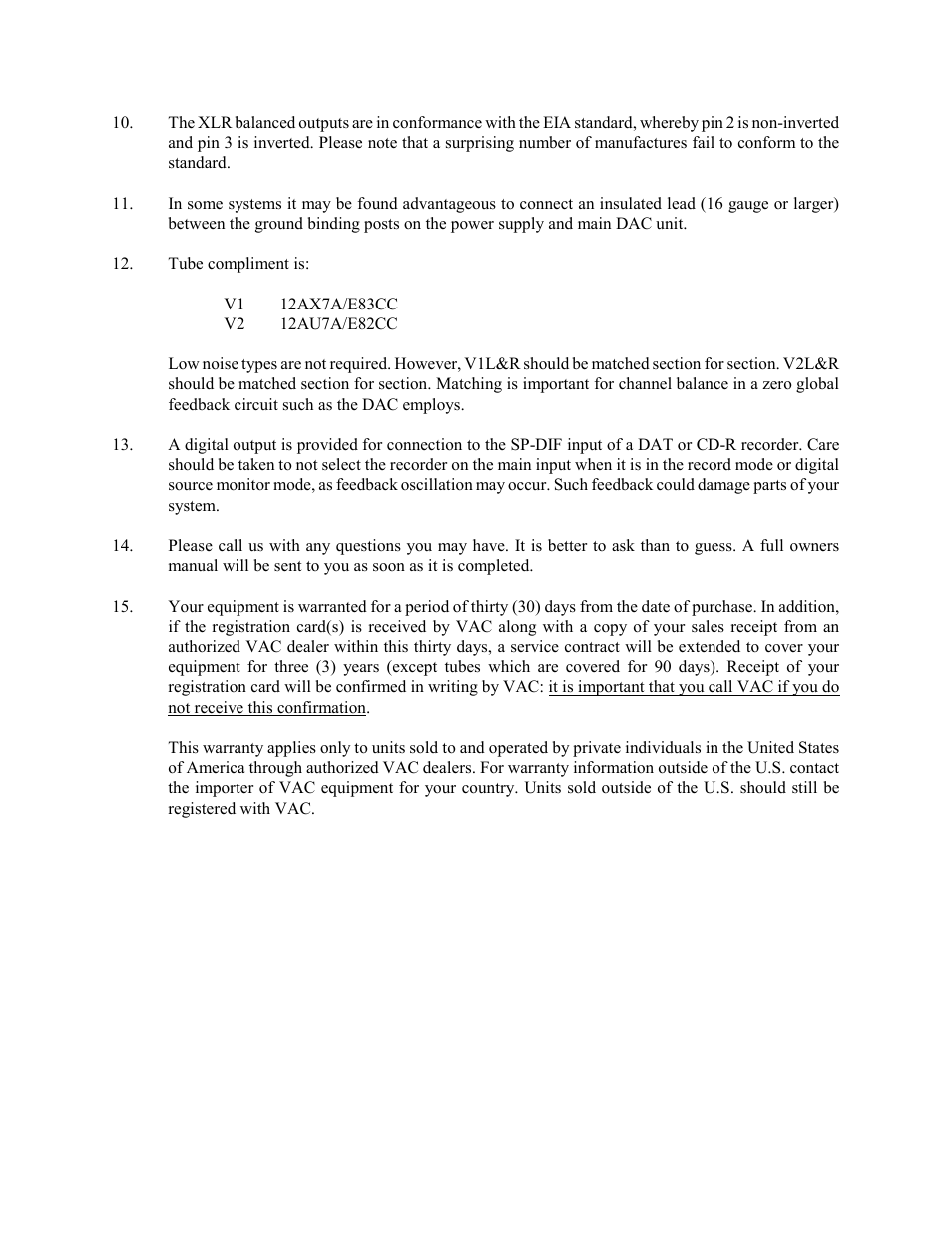 VAC DAC Mk II User Manual | Page 2 / 5