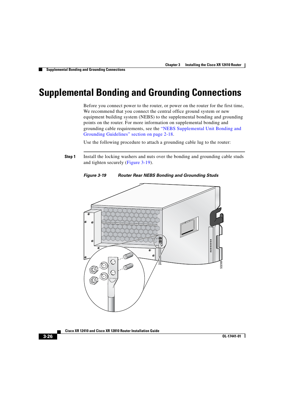 Supplemental bonding and grounding connections | Cisco XR 12410 User Manual | Page 108 / 238