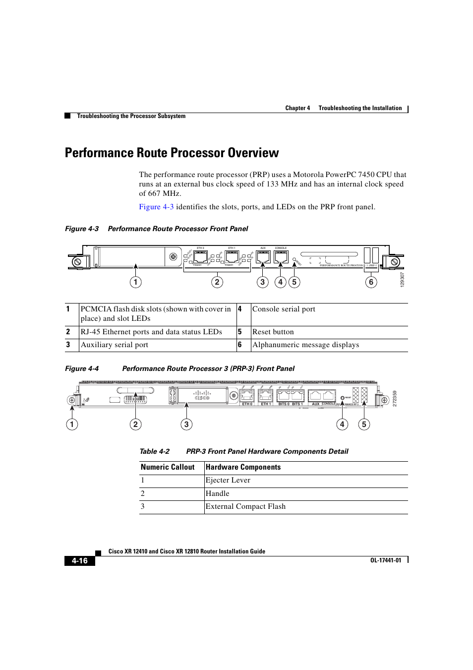 Performance route processor overview | Cisco XR 12410 User Manual | Page 146 / 238