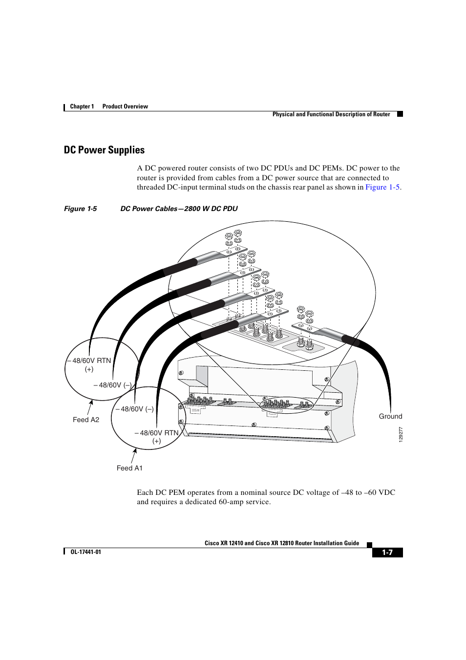 Dc power supplies, Feed a2 | Cisco XR 12410 User Manual | Page 21 / 238