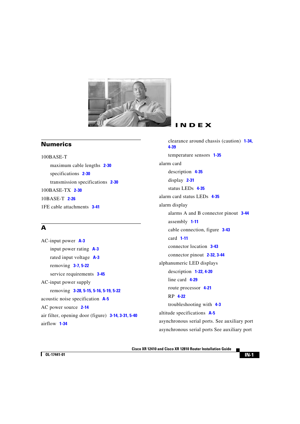 Index, N d e x, Numerics | Cisco XR 12410 User Manual | Page 229 / 238