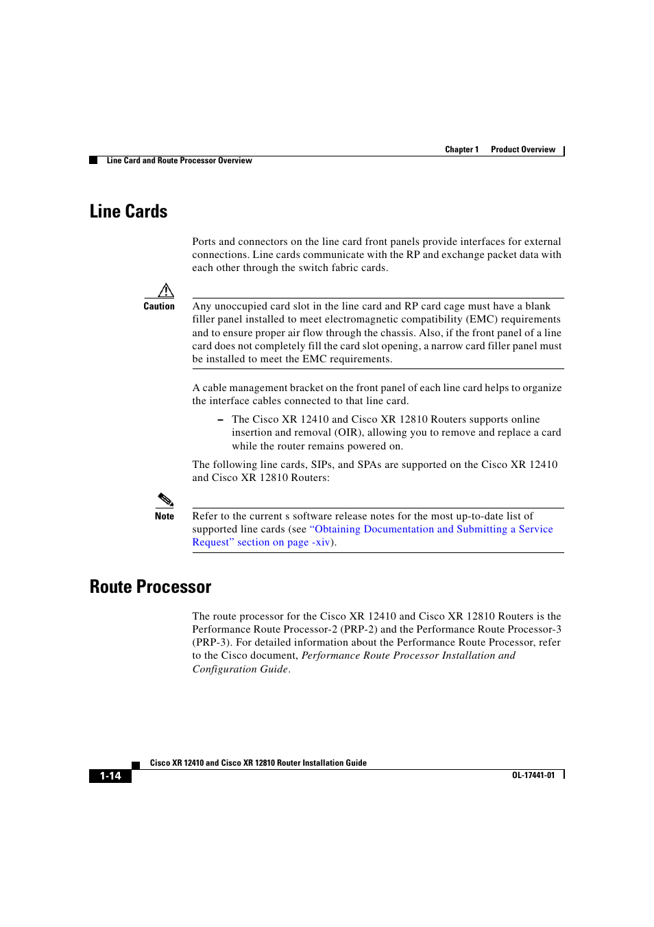 Line cards, Route processor | Cisco XR 12410 User Manual | Page 28 / 238