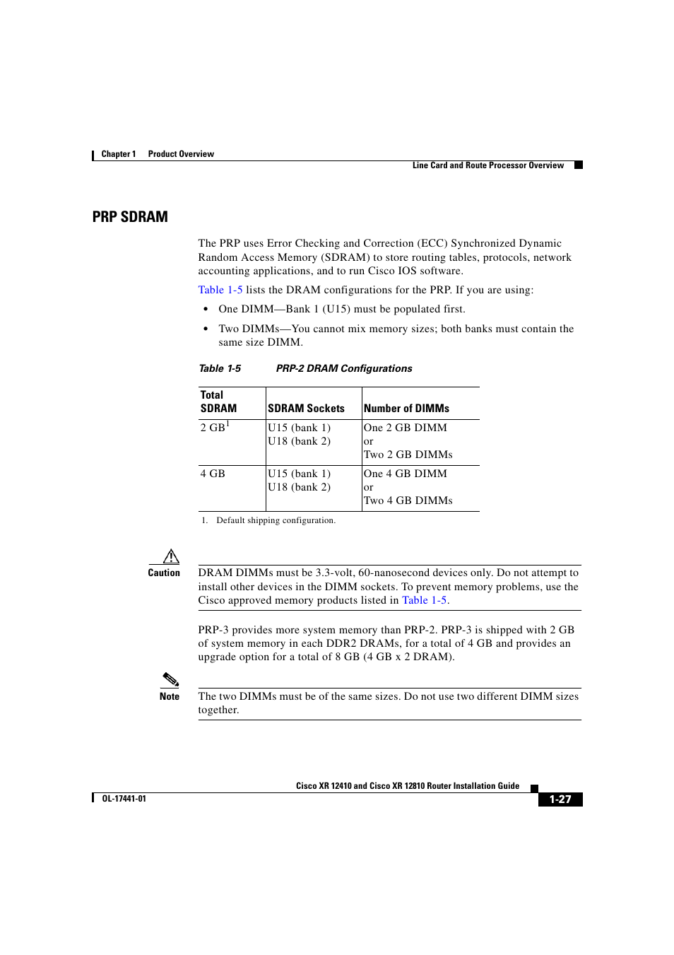 Prp sdram | Cisco XR 12410 User Manual | Page 41 / 238