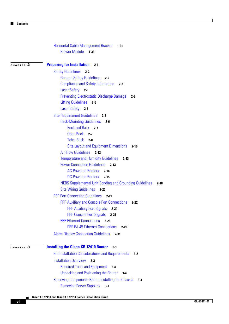 Cisco XR 12410 User Manual | Page 6 / 238