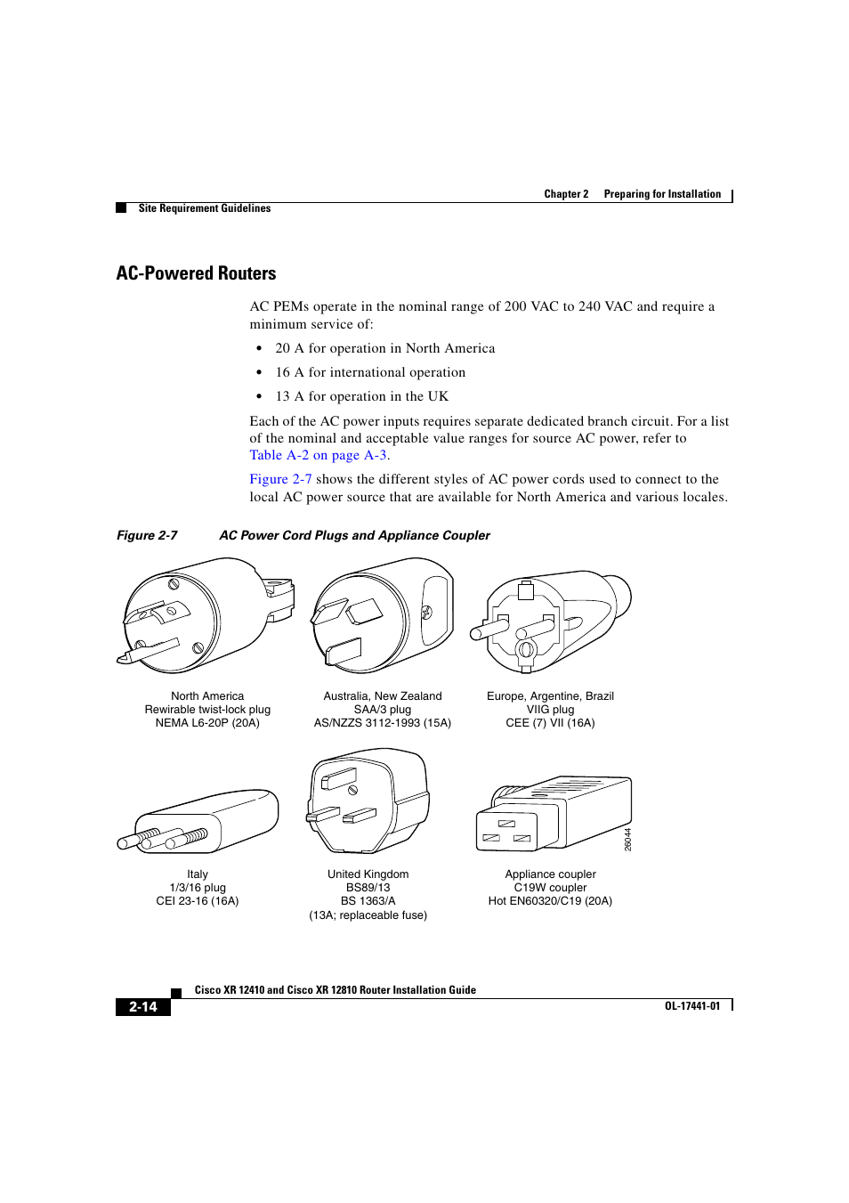 Ac-powered routers | Cisco XR 12410 User Manual | Page 64 / 238