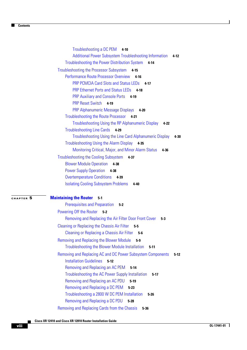 Cisco XR 12410 User Manual | Page 8 / 238