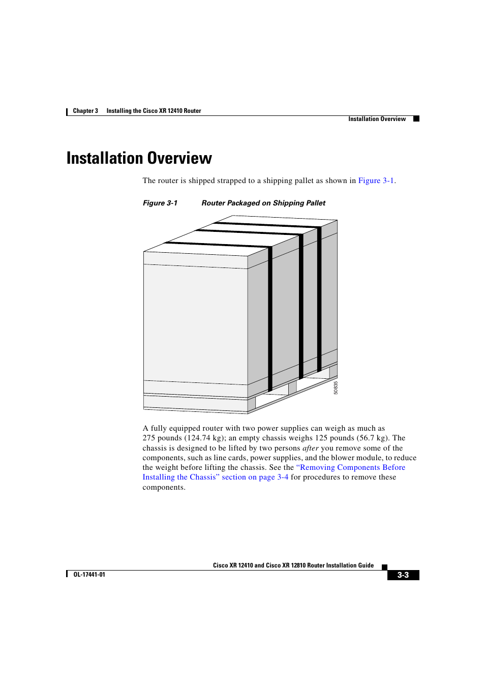 Installation overview | Cisco XR 12410 User Manual | Page 85 / 238