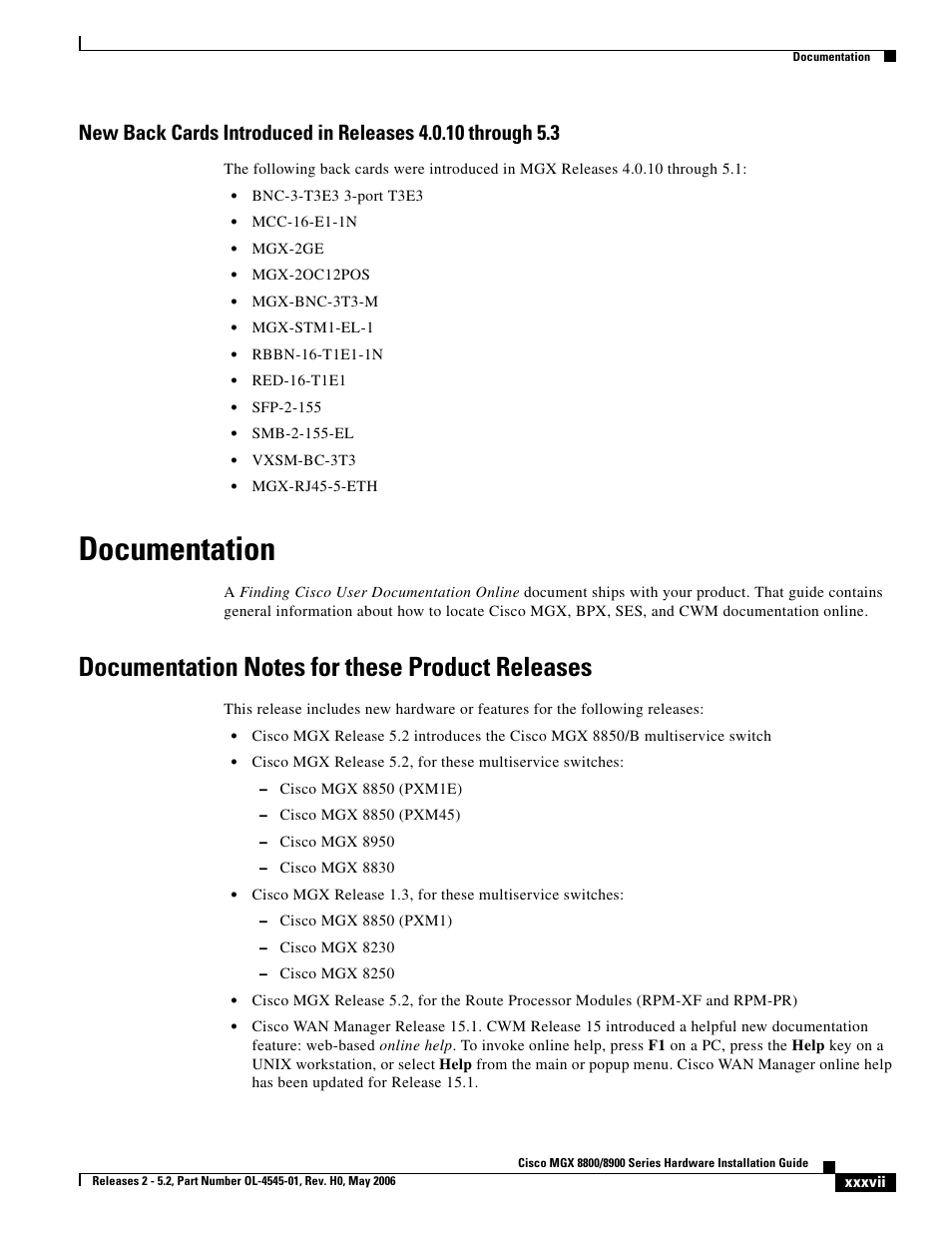 Documentation, Documentation notes for these product releases | Cisco 8800 User Manual | Page 5 / 24