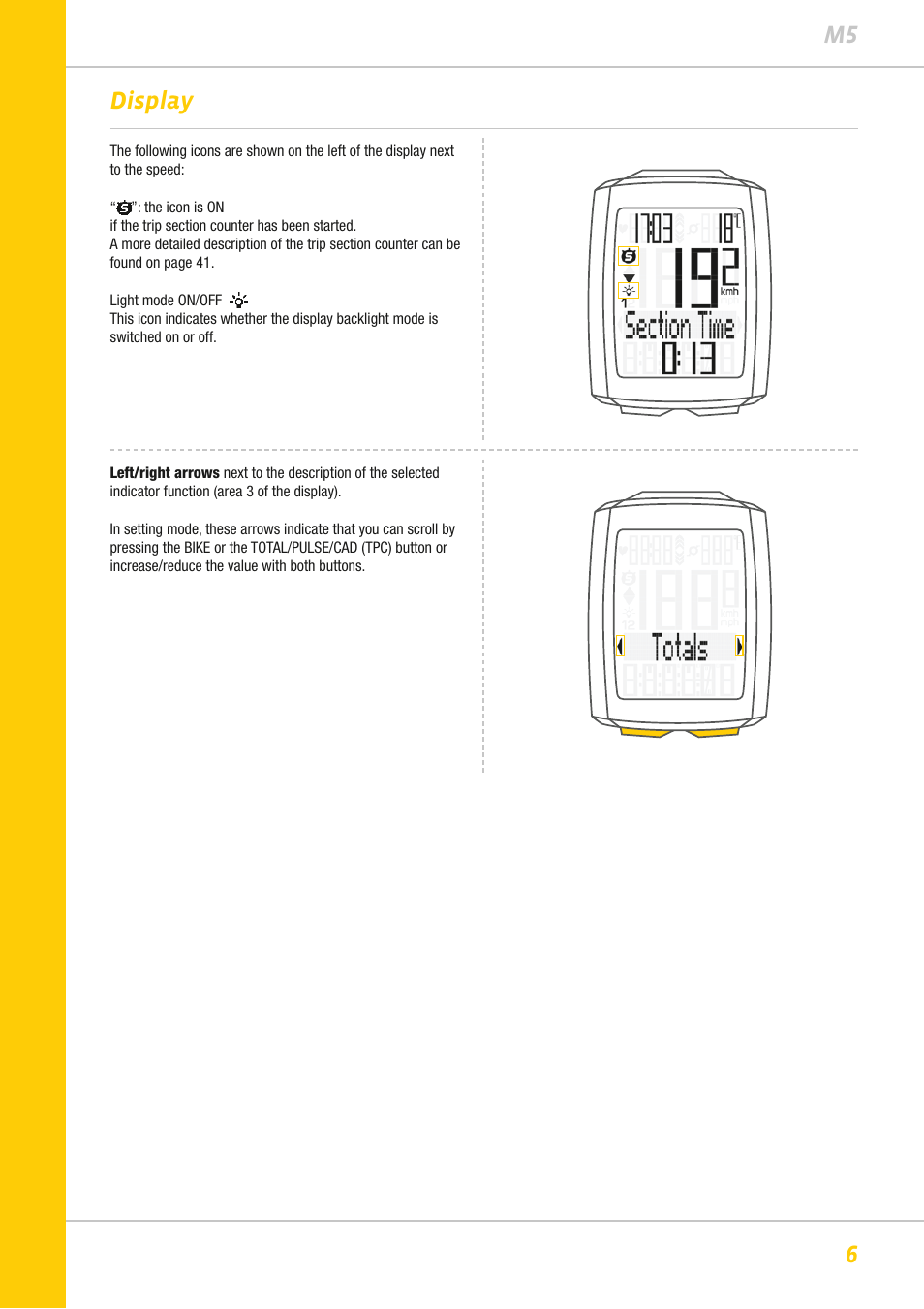 6m5 display | VDO M5WL User Manual | Page 6 / 61