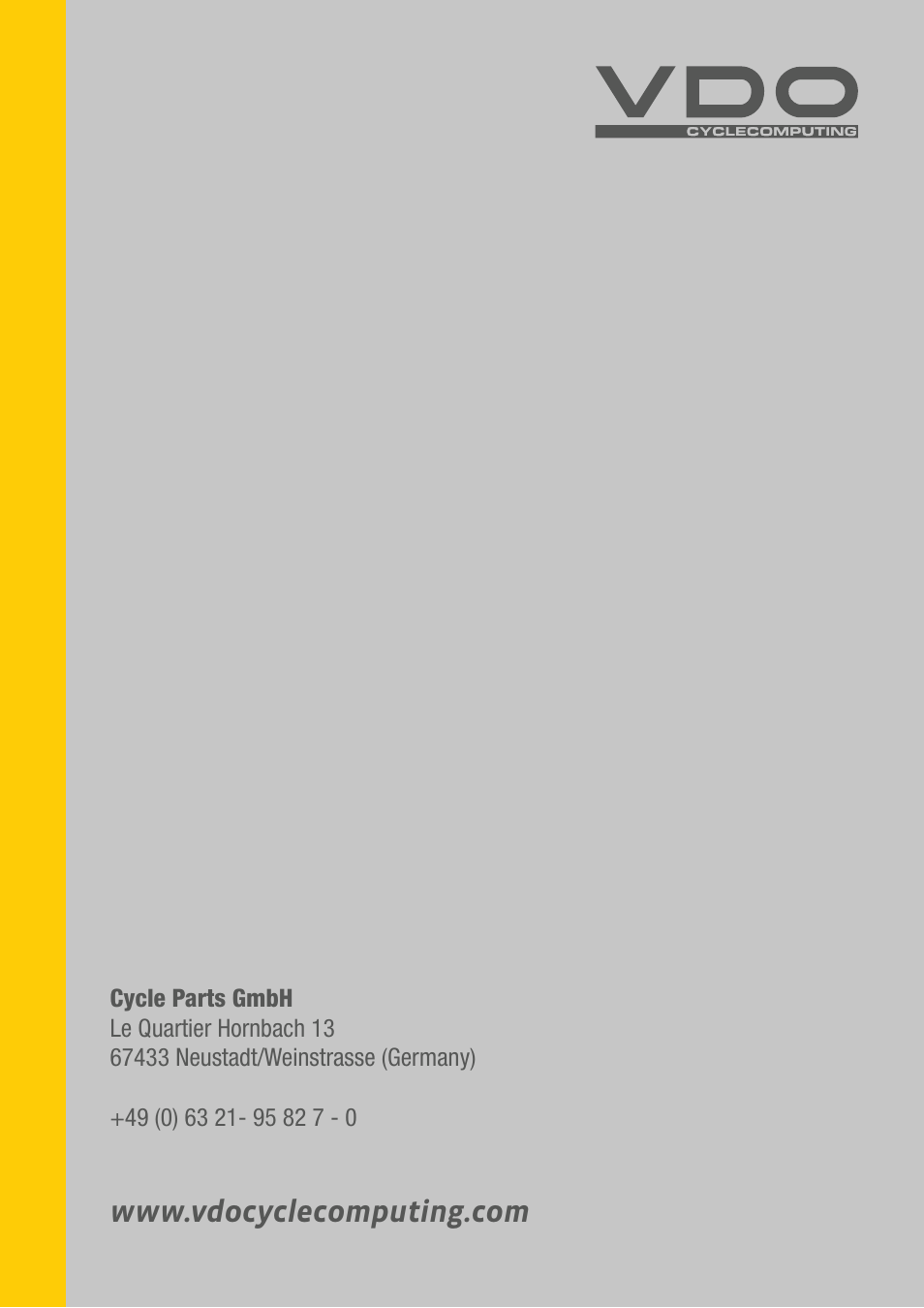 VDO M5WL User Manual | Page 61 / 61