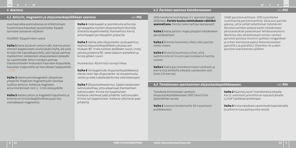 VDO WR X1 User Manual | Page 103 / 242