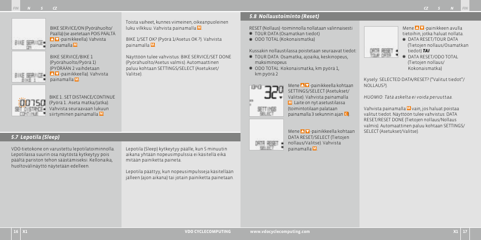 VDO WR X1 User Manual | Page 107 / 242