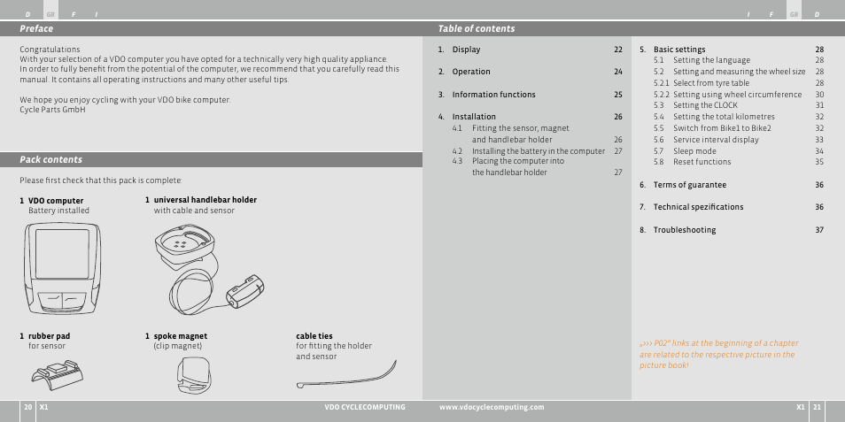 VDO WR X1 User Manual | Page 11 / 242