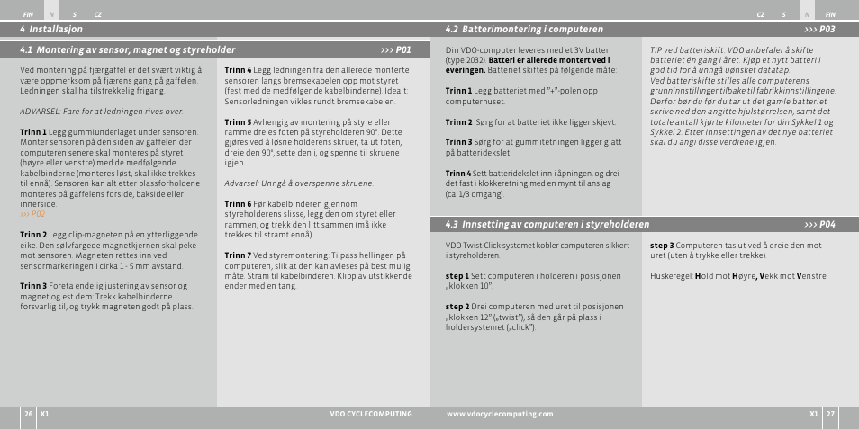 VDO WR X1 User Manual | Page 112 / 242