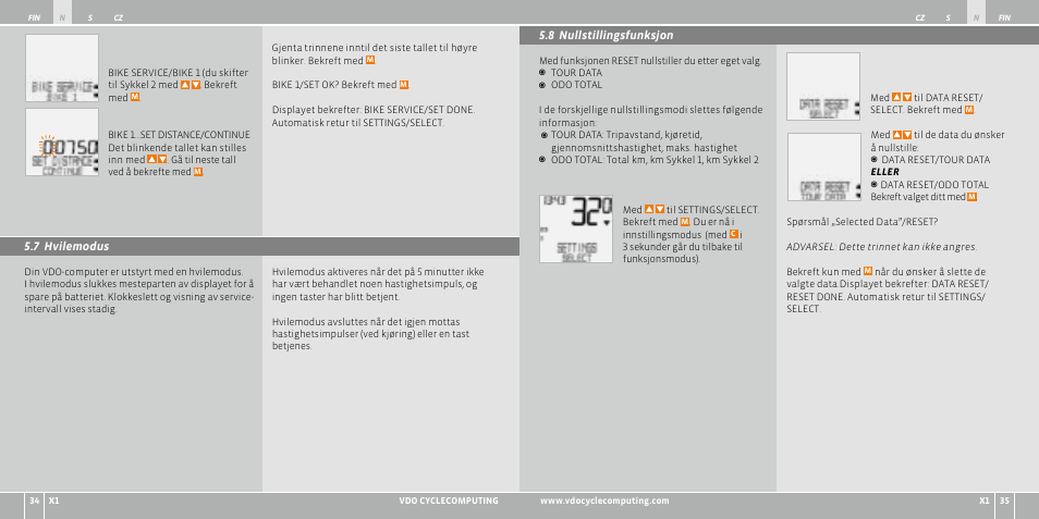 VDO WR X1 User Manual | Page 116 / 242