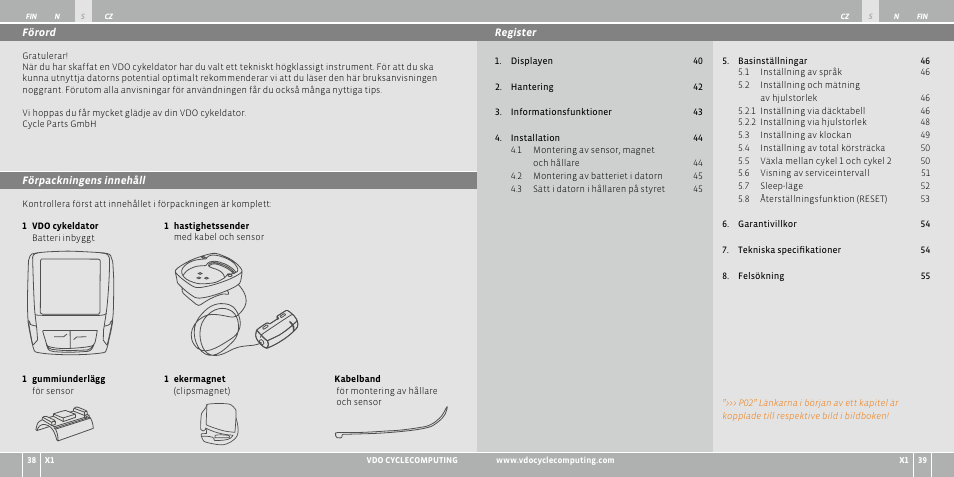 VDO WR X1 User Manual | Page 118 / 242