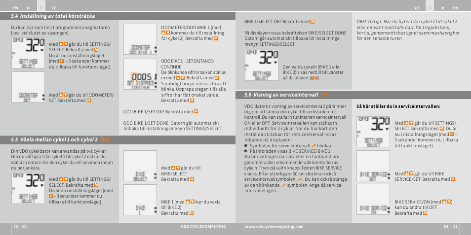 VDO WR X1 User Manual | Page 124 / 242
