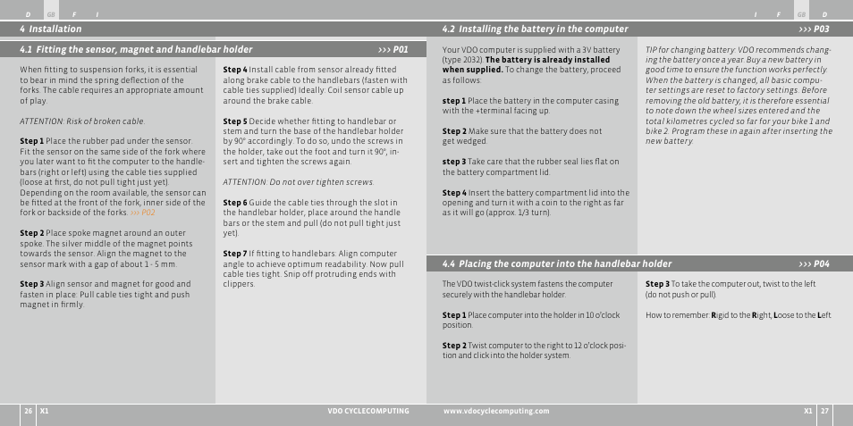 VDO WR X1 User Manual | Page 14 / 242