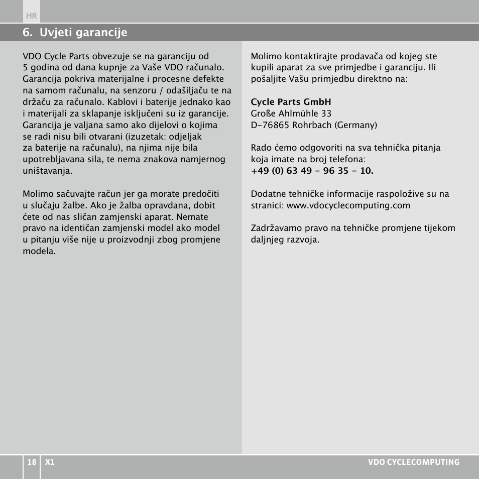 VDO WR X1 User Manual | Page 192 / 242