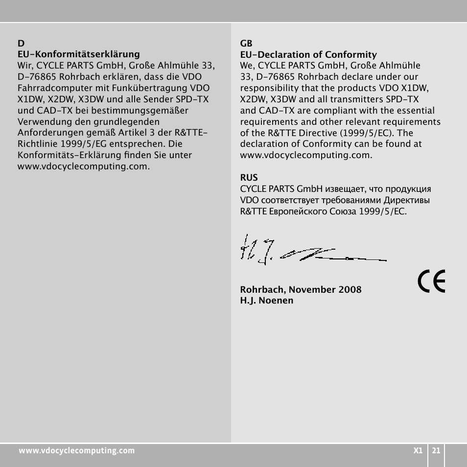 VDO WR X1 User Manual | Page 241 / 242
