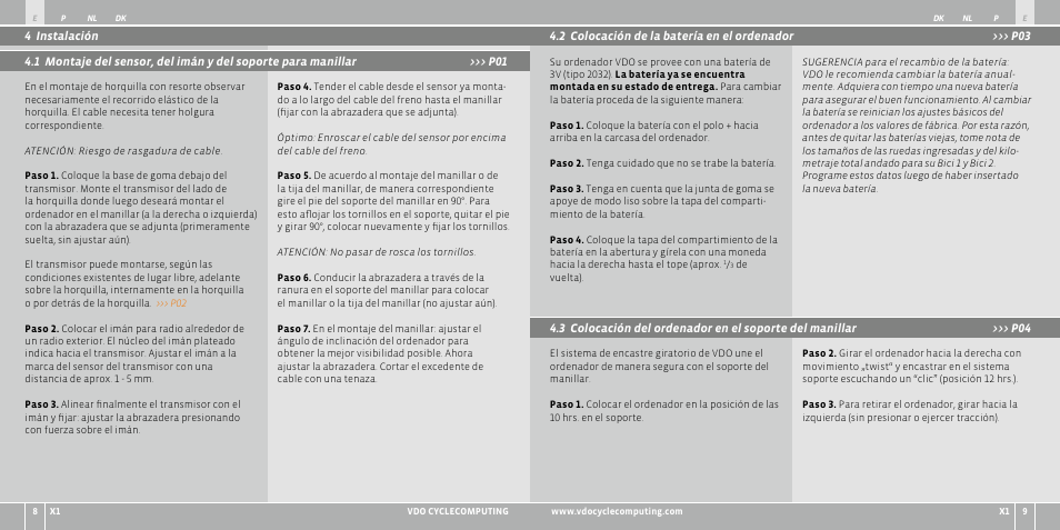 VDO WR X1 User Manual | Page 44 / 242