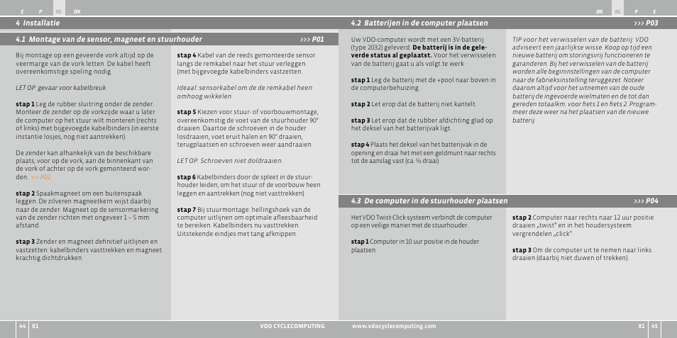 VDO WR X1 User Manual | Page 62 / 242