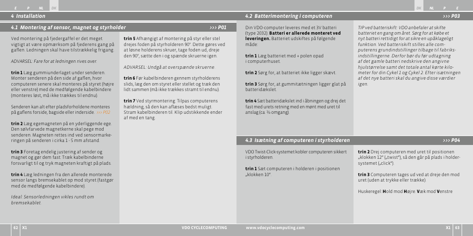 VDO WR X1 User Manual | Page 71 / 242