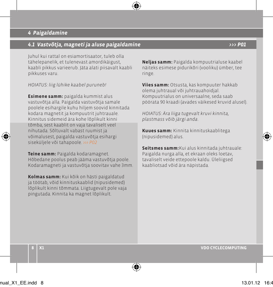 VDO WR X1 User Manual | Page 86 / 242