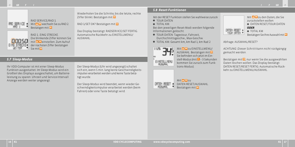 VDO WR X1 User Manual | Page 9 / 242