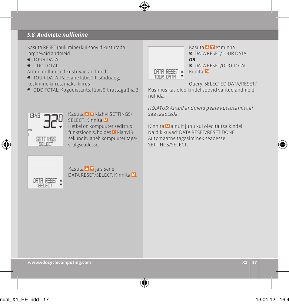 VDO WR X1 User Manual | Page 95 / 242