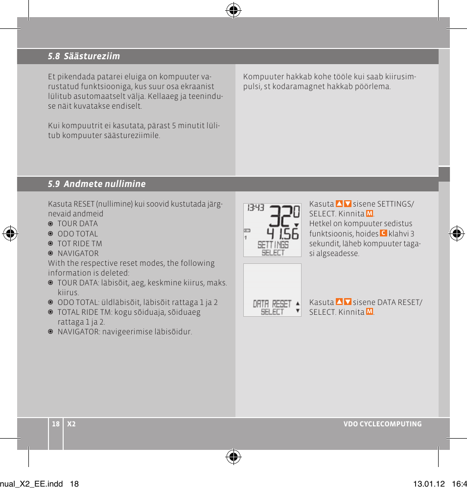 VDO WR X2 User Manual | Page 104 / 264