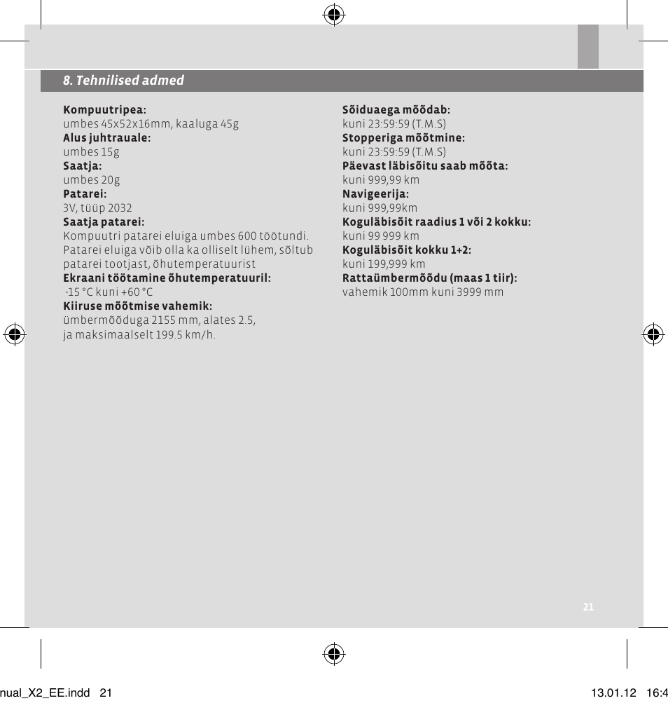 VDO WR X2 User Manual | Page 107 / 264