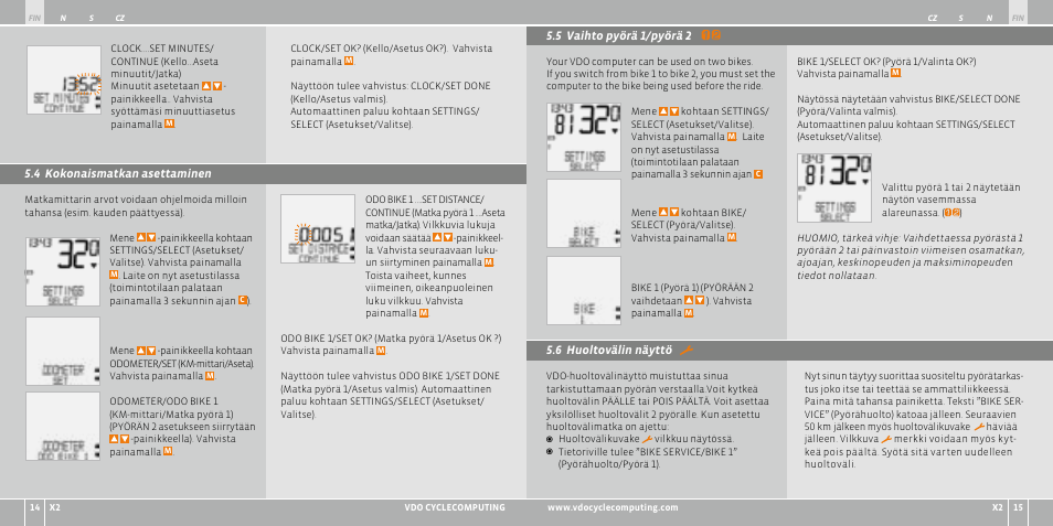 VDO WR X2 User Manual | Page 116 / 264