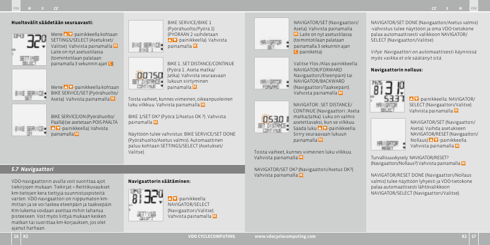 VDO WR X2 User Manual | Page 117 / 264