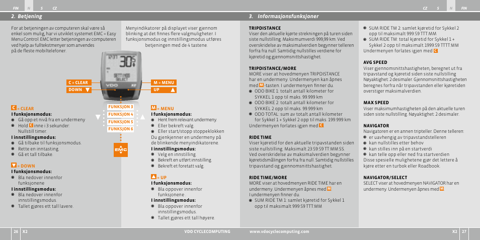 VDO WR X2 User Manual | Page 122 / 264