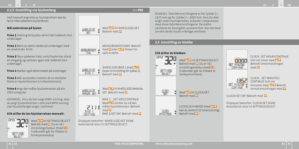 VDO WR X2 User Manual | Page 125 / 264