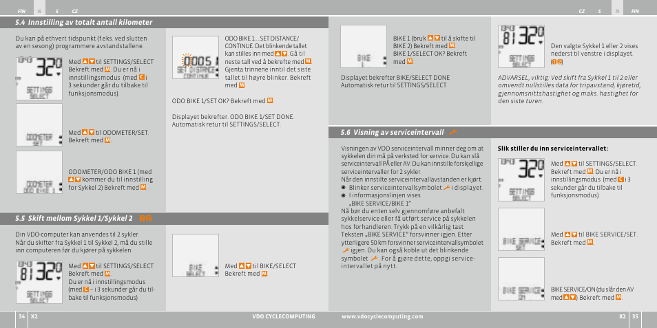 VDO WR X2 User Manual | Page 126 / 264