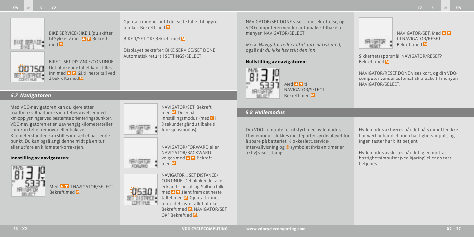VDO WR X2 User Manual | Page 127 / 264