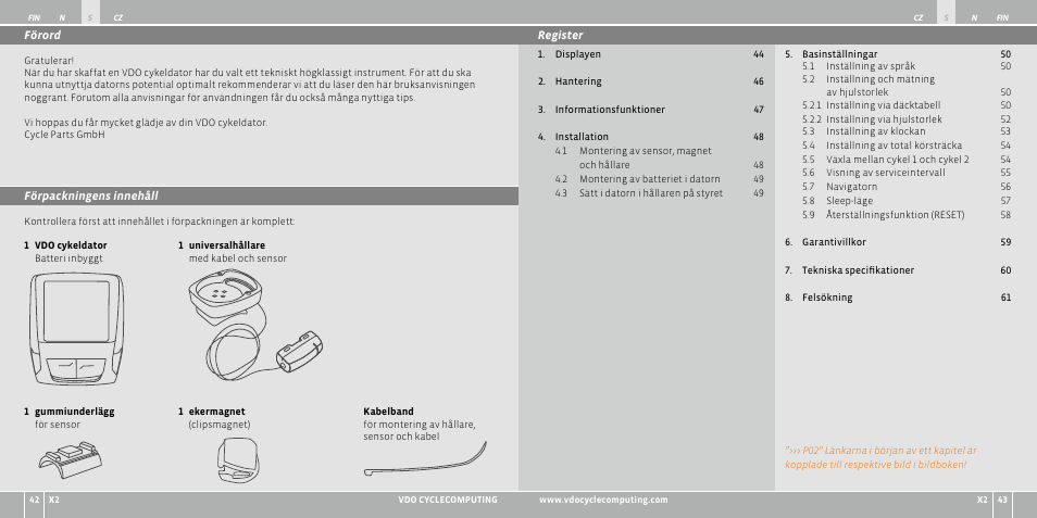 VDO WR X2 User Manual | Page 130 / 264