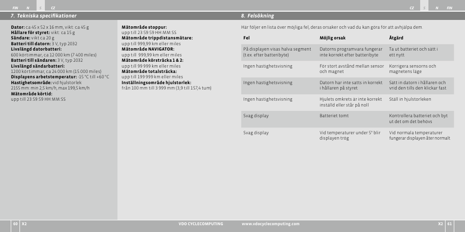 VDO WR X2 User Manual | Page 139 / 264