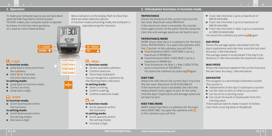 VDO WR X2 User Manual | Page 14 / 264