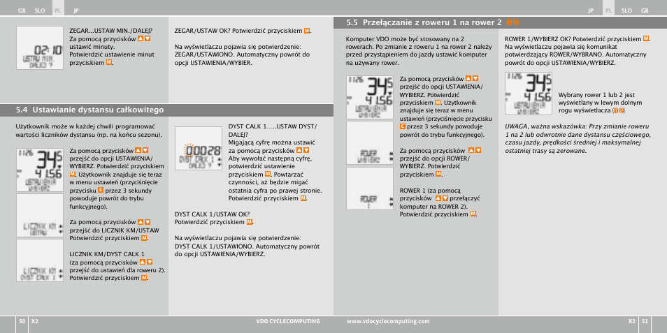 VDO WR X2 User Manual | Page 177 / 264
