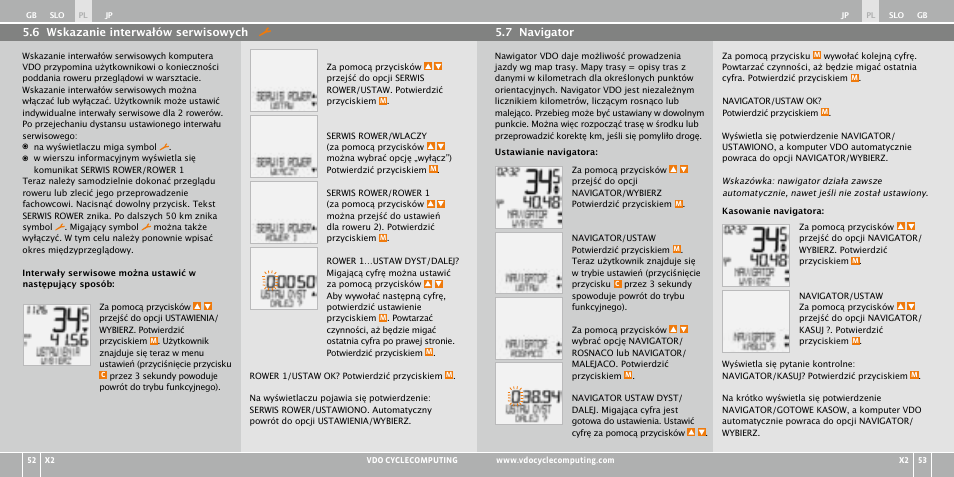 VDO WR X2 User Manual | Page 178 / 264