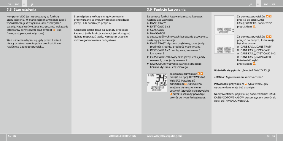 VDO WR X2 User Manual | Page 179 / 264