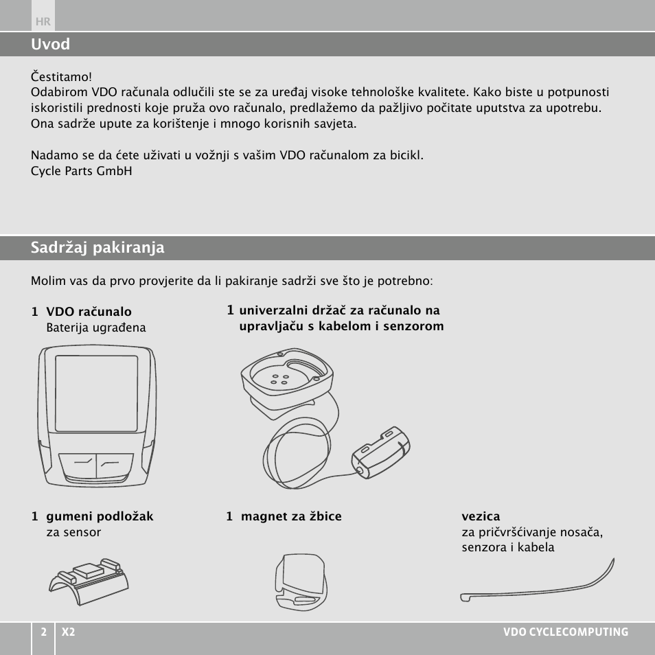 VDO WR X2 User Manual | Page 192 / 264