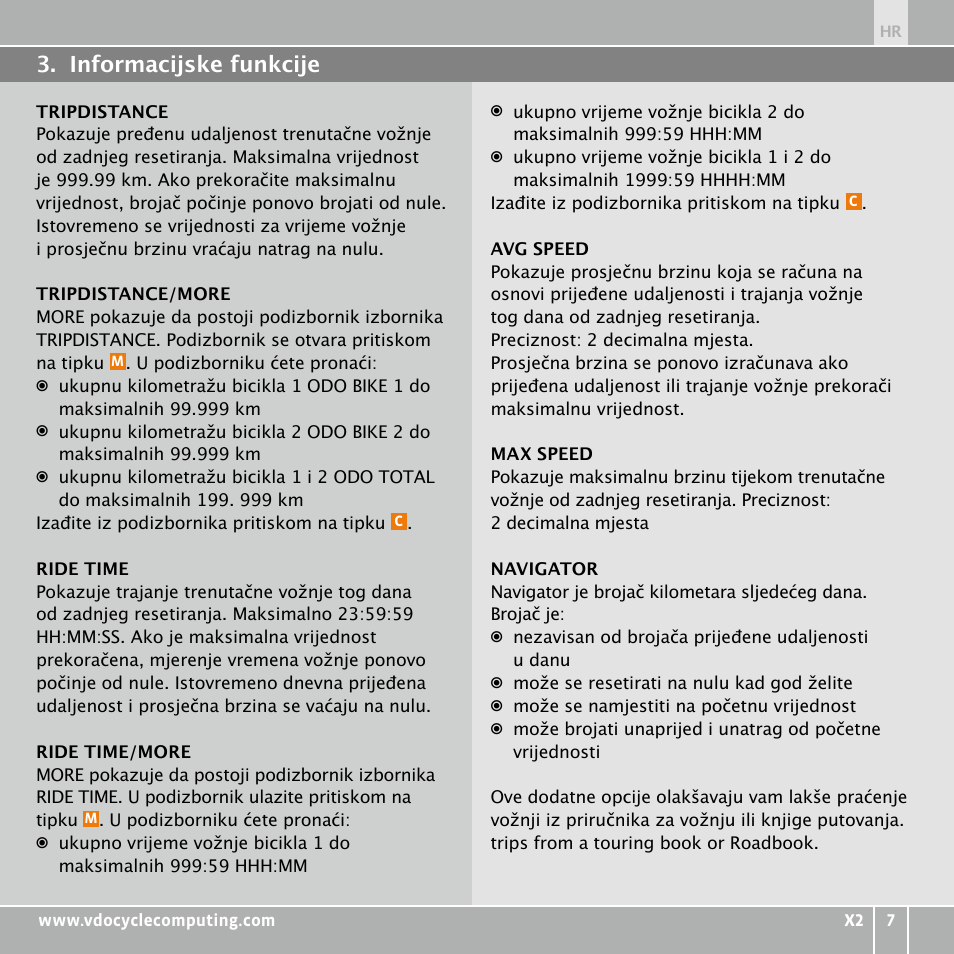 VDO WR X2 User Manual | Page 197 / 264